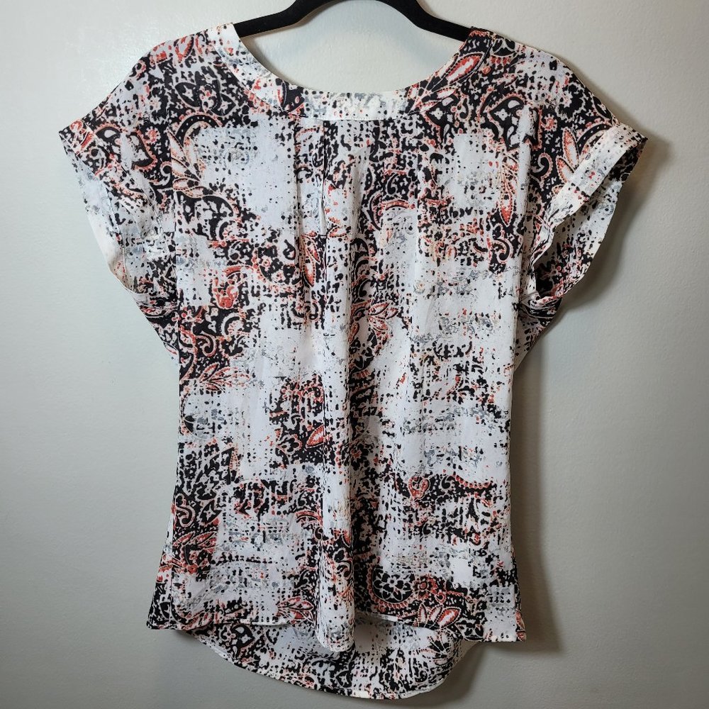 PLEIONE Pleated Tie Back Cap Sleeve Top